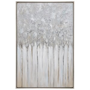 Uttermost Strength In Numbers Wood Acrylic Abstract Art in Gray/Charcoal/Beige