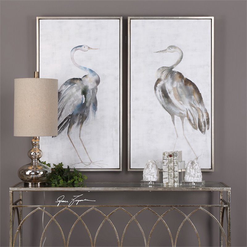 Uttermost Summer Birds Wood Acrylic Framed Art in Multi-Color (Set of 2)