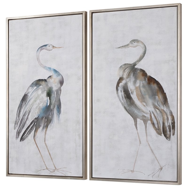 Uttermost Summer Birds Wood Acrylic Framed Art in Multi-Color (Set of 2)