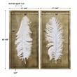 Uttermost White Feathers Wood Shadow Box in Gold/White (Set of 2)