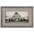 Uttermost Deep Sleep Traditional Wood and Glass Bear Print in Brown/White