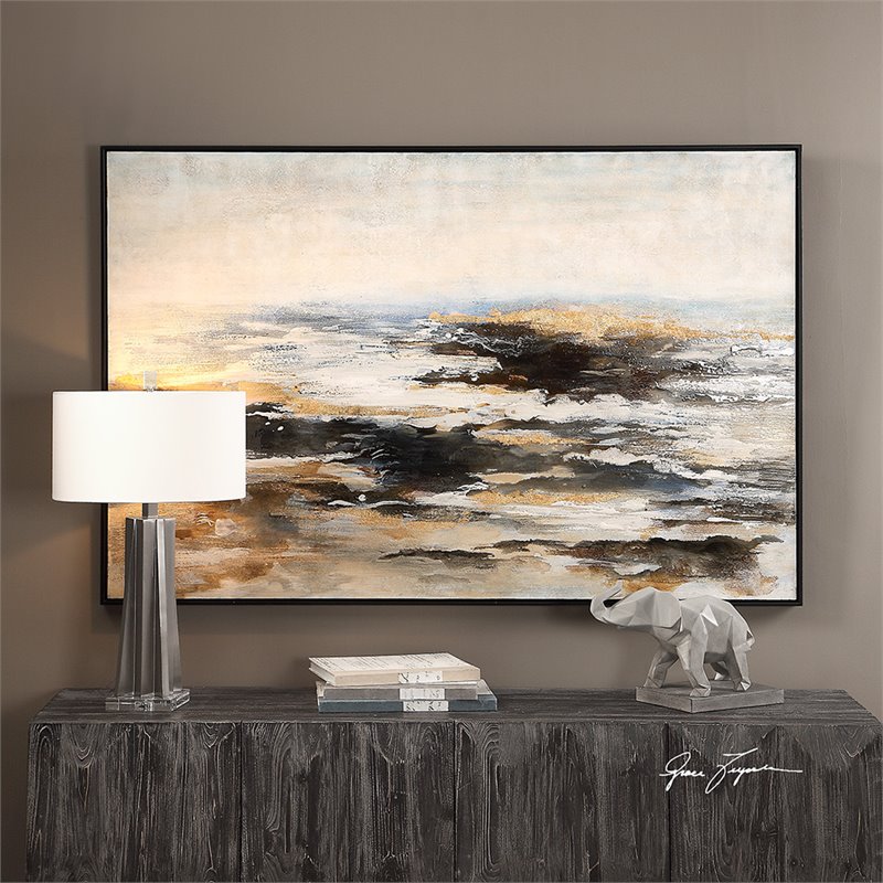 Uttermost Aftermath Contemporary Wood Canvas Acrylic Art in Multi-Color
