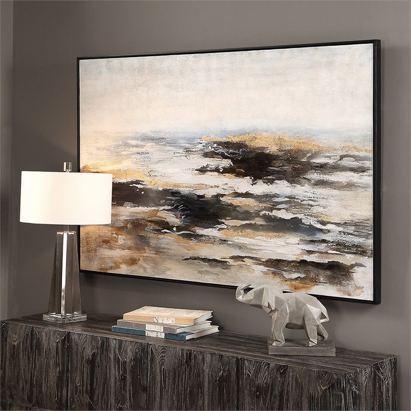 Uttermost Aftermath Contemporary Wood Canvas Acrylic Art in Multi-Color
