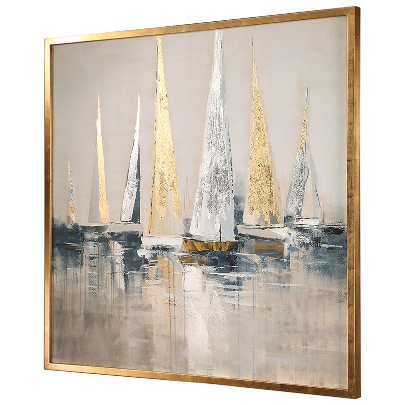 Uttermost Regatta Pine Canvas and Acrylic Nautical Art in Multi-Color