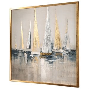 Uttermost Regatta Pine Canvas and Acrylic Nautical Art in Multi-Color