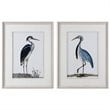 Uttermost Shore Birds Wood Glass Framed Prints in Black/Blue/White (Set of 2)