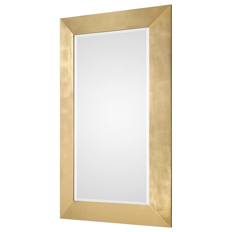 Uttermost Chaney Pine Glass and MDF Wood Decorative Mirror in Gold