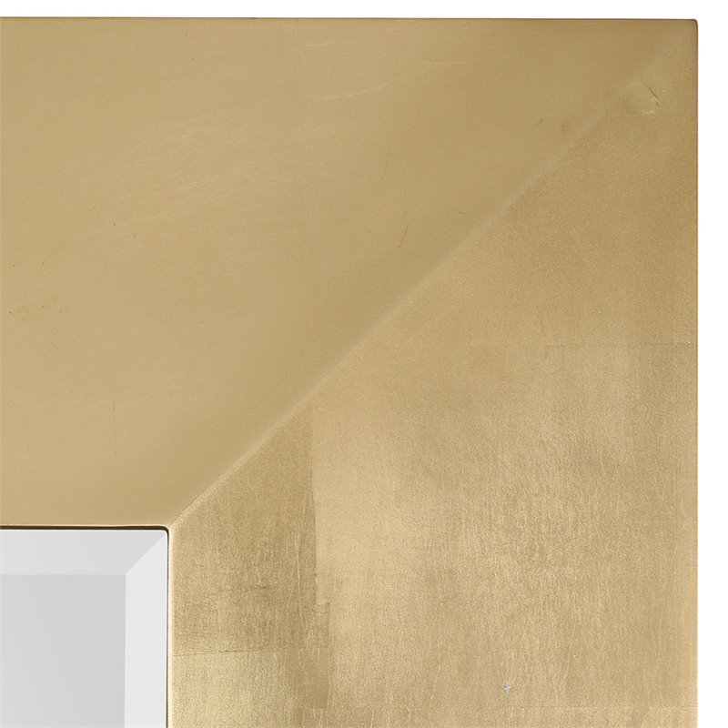 Uttermost Chaney Pine Glass and MDF Wood Decorative Mirror in Gold