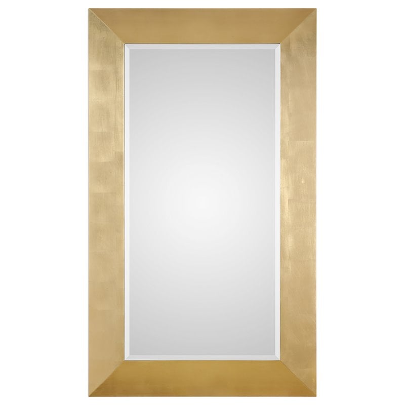 Uttermost Chaney Pine Glass and MDF Wood Decorative Mirror in Gold