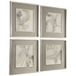 Uttermost Divination Wood Glass Paper Abstract Art in Gray/Off White (Set of 4)