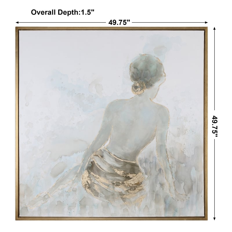 Uttermost Gold Highlights Pine Canvas and Acrylic Feminine Art in Multi-Color