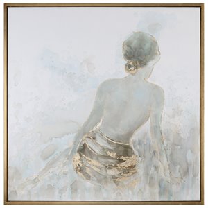 Uttermost Gold Highlights Pine Canvas and Acrylic Feminine Art in Multi-Color