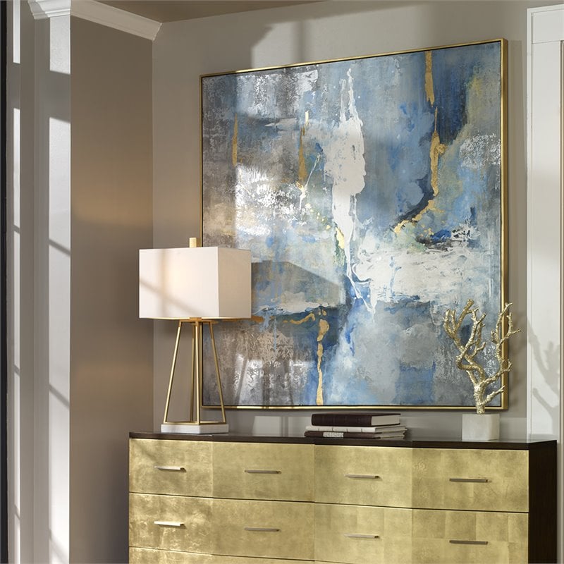 Uttermost Meditation Contemporary Wood Canvas Acrylic Art in Multi-Color