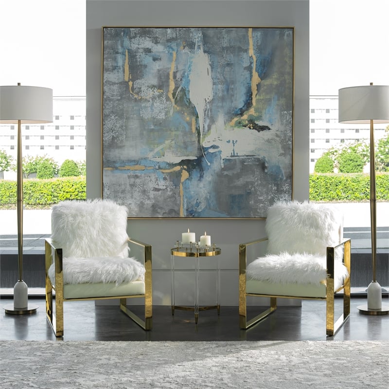 Uttermost Meditation Contemporary Wood Canvas Acrylic Art in Multi-Color