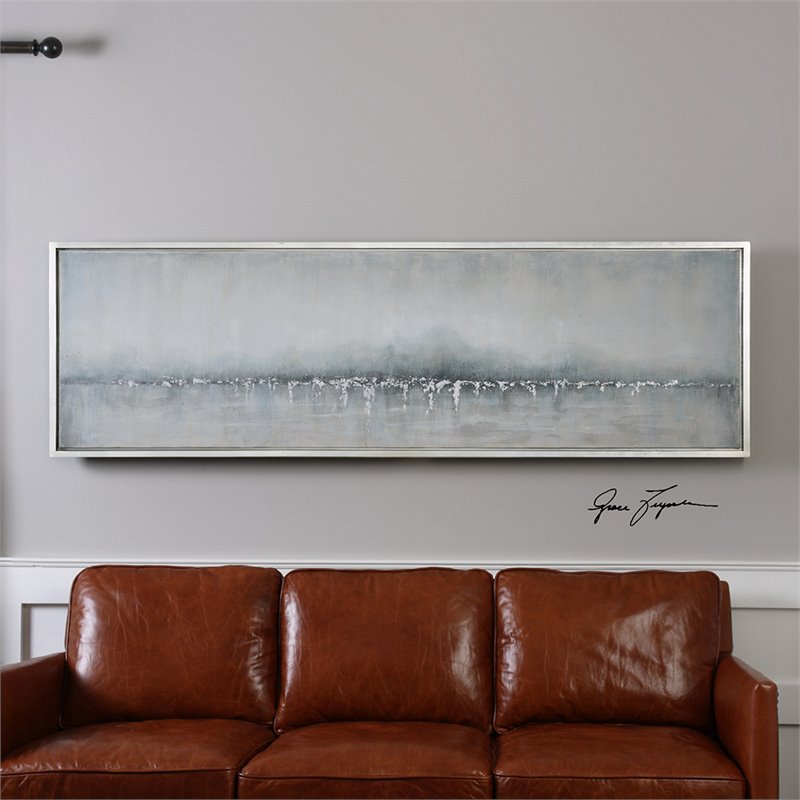 Uttermost Tides Edge Pine Canvas and Acrylic Abstract Art in Multi-Color