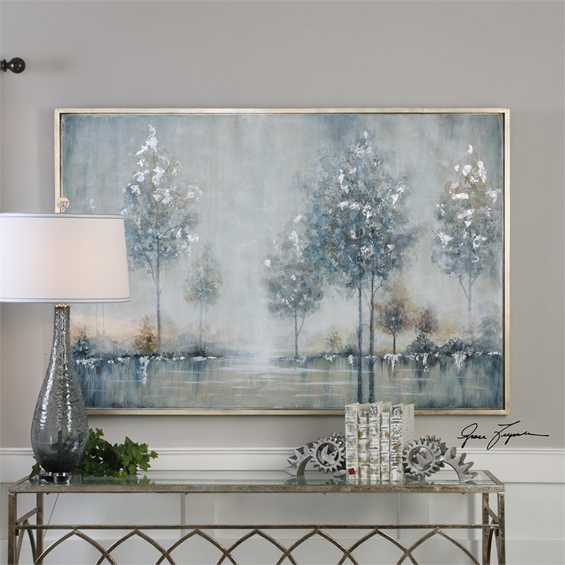 Uttermost Walk In The Meadow Wood Canvas Acrylic Landscape Art in Multi-Color