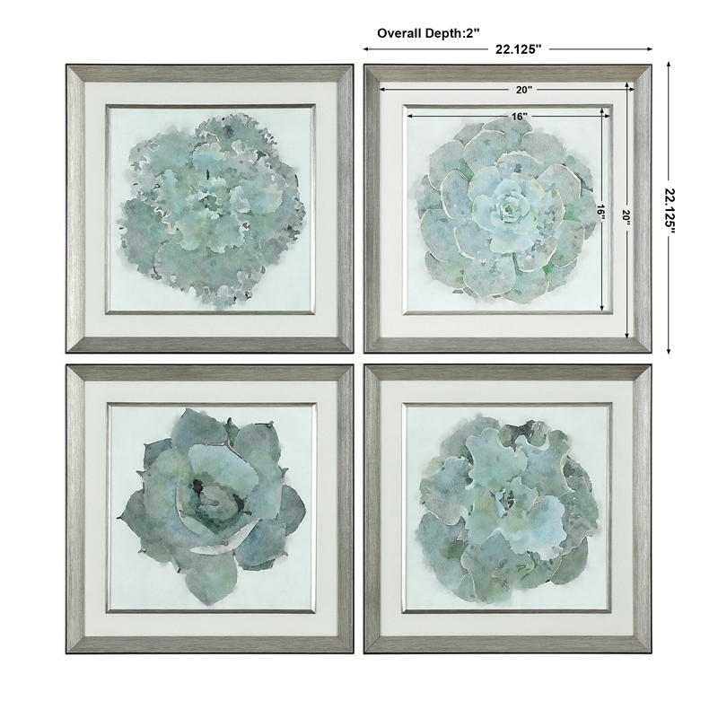 Uttermost Natural Beauties Glass Botanical Prints in Multi-Color (Set of 4)