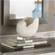 Uttermost Nautilus Shell Coastal Rice Stone and Crystal Sculpture in White
