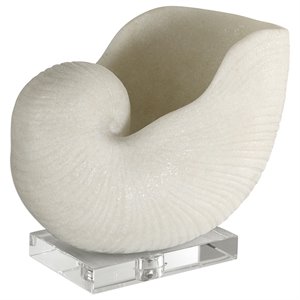 uttermost nautilus shell sculpture in white