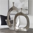 Uttermost Cierra 2-Piece Farmhouse Cast Aluminum Vase Set in Textured Nickel