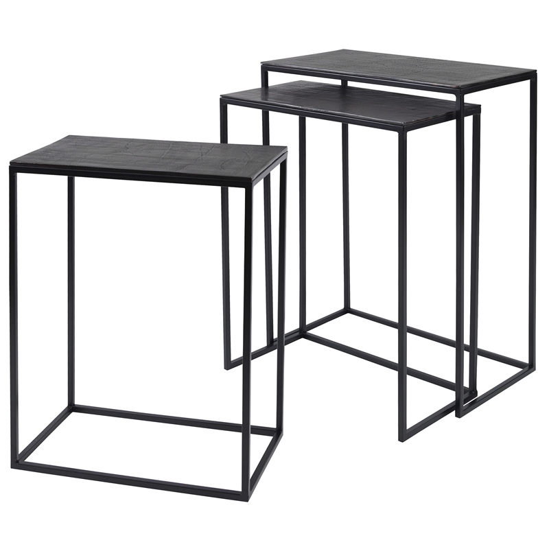 Uttermost Coreene 3-Piece Iron and Aluminum Nesting Table Set in Bronze