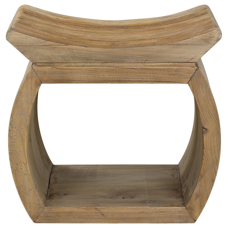 Uttermost Connor Coastal Reclaim Elm Wood Foot Stool in Natural