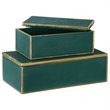 Uttermost Karis 2-Piece Transitional Polyresin Box Set in Emerald Green/Gold