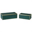 Uttermost Karis 2-Piece Transitional Polyresin Box Set in Emerald Green/Gold
