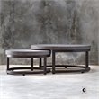 Uttermost Aiyara 2-Piece Coastal Wood Nesting Table Set in Gray and Black