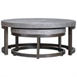 Uttermost Aiyara 2-Piece Coastal Wood Nesting Table Set in Gray and Black