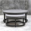 Uttermost Aiyara 2-Piece Coastal Wood Nesting Table Set in Gray and Black