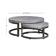 Uttermost Aiyara 2-Piece Coastal Wood Nesting Table Set in Gray and Black