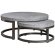 Uttermost Aiyara 2-Piece Coastal Wood Nesting Table Set in Gray and Black