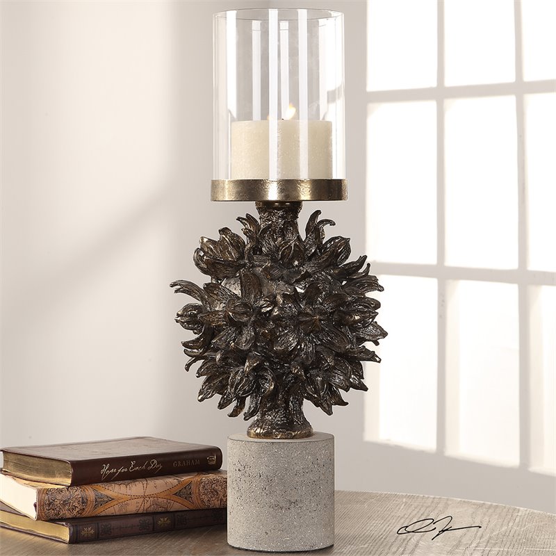 Uttermost Autograph Tree Candle Holder in Antique Bronze