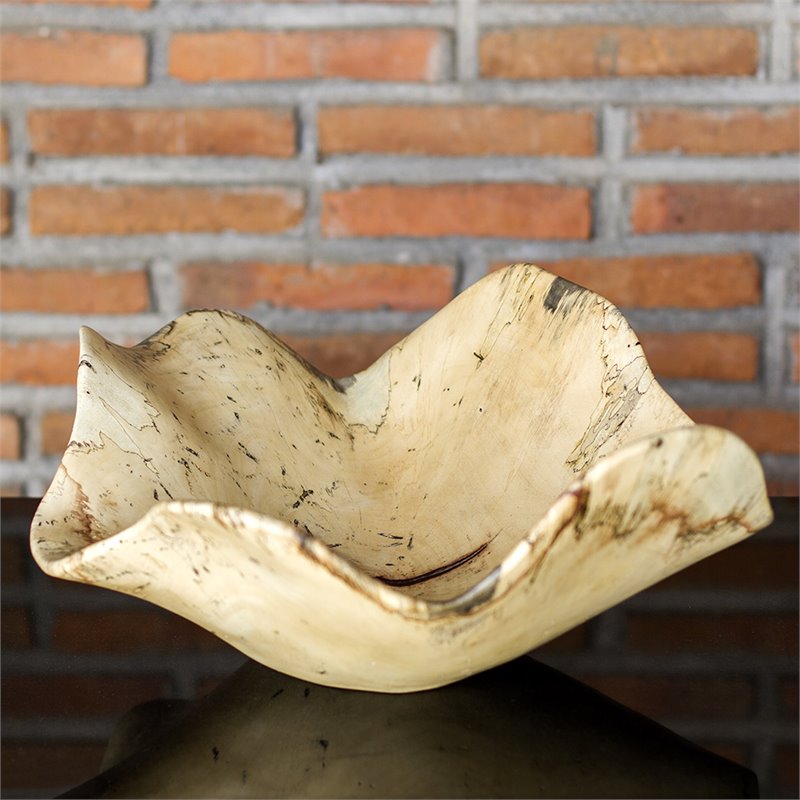 Uttermost Tamarine Coastal Wood Bowl in Natural and White Finish