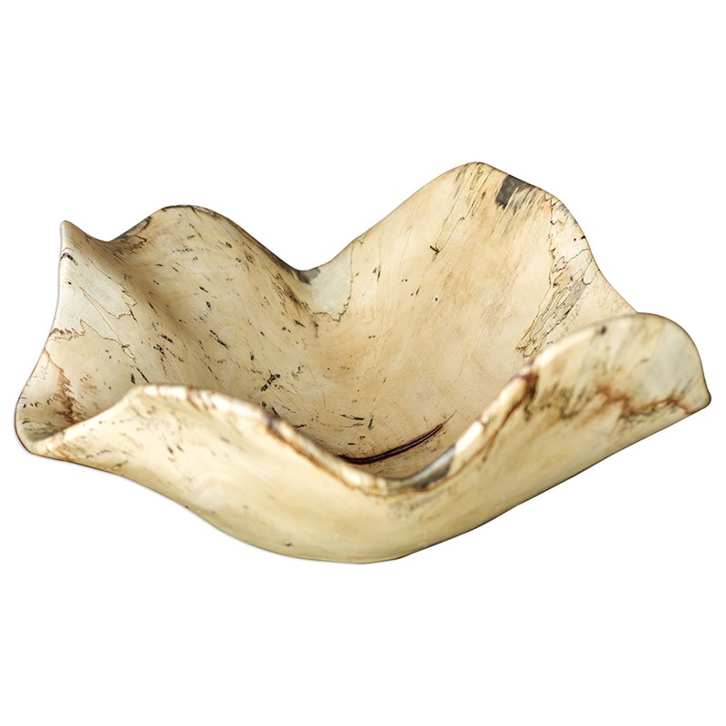 Uttermost Tamarine Coastal Wood Bowl in Natural and White Finish