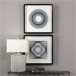 Uttermost String Duet Wood and Glass Geometric Art - Black/Blue/White (Set of 2)