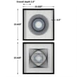 Uttermost String Duet Wood and Glass Geometric Art - Black/Blue/White (Set of 2)