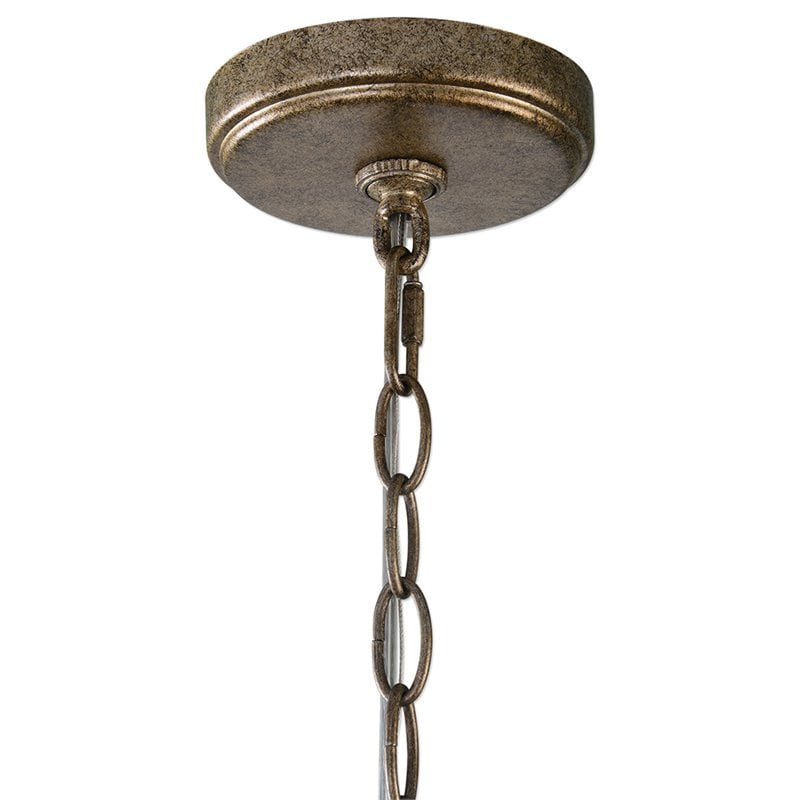 Uttermost Valka 6 Light Crystal Chandelier in Silver Swedish Iron