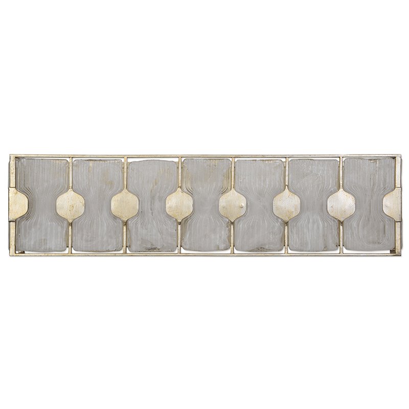 Uttermost Rene 4-Light Iron and Glass Bath Vanity Light in Silver/White