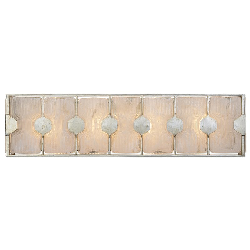 Uttermost Rene 4-Light Iron and Glass Bath Vanity Light in Silver/White