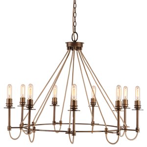 uttermost lyndhurst 9 light chandelier in rubbed bronze