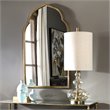 Uttermost Formoso Steel Glass and Fabric Table Lamp in Antique Brass and Khaki