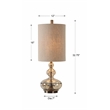 Uttermost Formoso Steel Glass and Fabric Table Lamp in Antique Brass and Khaki