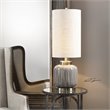 Uttermost Zahlia Ceramic Metal and Fabric Table Lamp in Aged Gray and Khaki