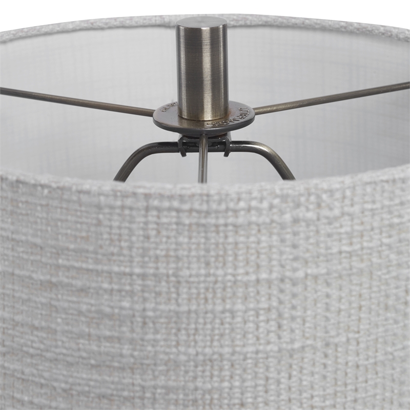 Uttermost Zahlia Ceramic Metal and Fabric Table Lamp in Aged Gray and Khaki