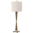 Uttermost Niccolai Steel Crystal Fabric Table Lamp in Antiqued Nickel and White