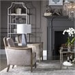 Uttermost Anatoli Glass Metal and Crystal Table Lamp in Brown/Gray/Nickel