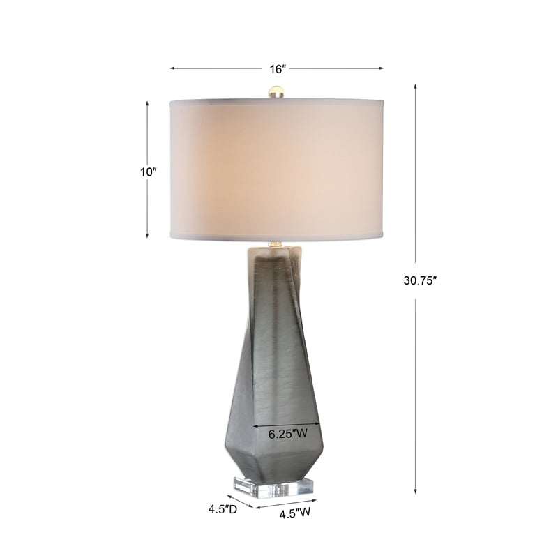 Uttermost Anatoli Glass Metal and Crystal Table Lamp in Brown/Gray/Nickel