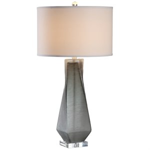Uttermost Anatoli Glass Metal and Crystal Table Lamp in Brown/Gray/Nickel